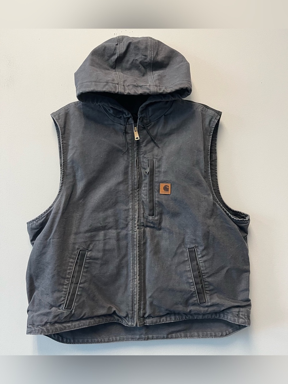Carhartt Knoxville Shadow Gray Fleece Lined Hooded Vest Men 2XL